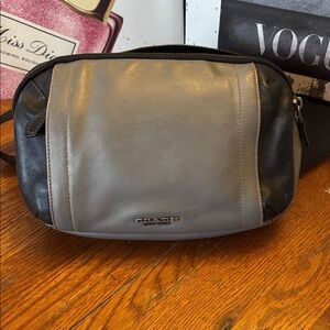 Coach Thompson Belt Bag in Colorblock Leather (Black/Grey)